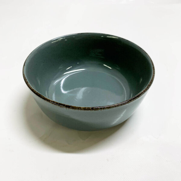 Rustic stoneware tableware set 36-piece, for 12 people, high-quality country house style, in smoke blue, ideal for festive occasions.