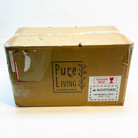 Pure Living Ibiza, 23-piece stoneware dinnerware set for 6 people, Mediterranean design, black and blue/grey, including bowls and plates.