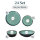 Pure Living 24-piece dinnerware set, black/sage green, for 6 people, including bowls and plates, with scratches.
