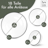 Scandi-style dinnerware set for 6 people, 18 pieces,...