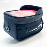 ACRUNU frame bag, waterproof, for 22-24mm tubes, with touchscreen and 3D sun visor, ideal for mountain bikes and road bikes.