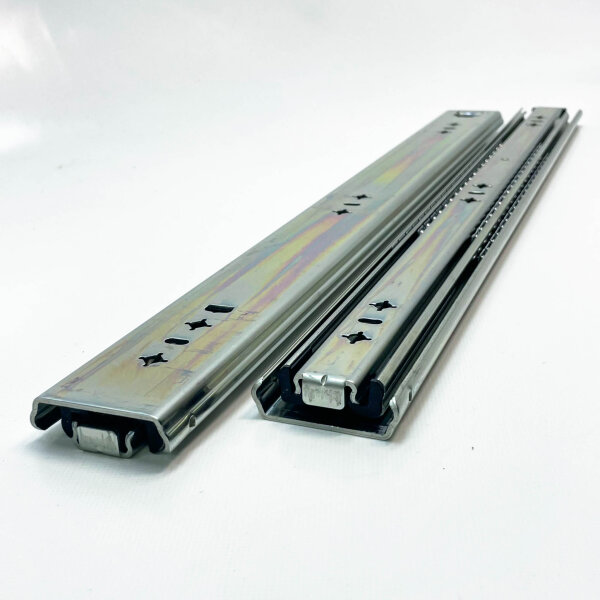 AOLISHENG A53, 22 inch drawer slides, sturdy, smooth running, ideal for furniture and workshops, max. load capacity 45 kg.