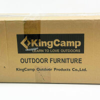 KingCamp Klapptisch, 107x70 cm, Campingtisch, Aluminiumrahmen, faltbar, bis 80 kg, für 4-6 Personen, inkl. Tragetasche, Silber