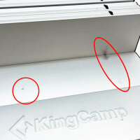 KingCamp camping table, folding table, foldable, aluminum frame, 136x70 cm, for 4-6 people, load capacity up to 80 kg, silver, XL.