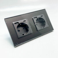 PANGTZEEN Schuko socket, USB A + C, 2-way, tempered...