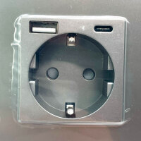 PANGTZEEN Schuko socket, USB A + C, 2-way, tempered...