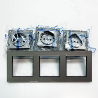 PANGTZEEN Schuko socket 16A, triple, glass frame,...