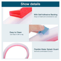 Sourcing Map 39 inch Shower Barrier Folding Water Splash Guard Transparent Ideal for Bathroom and Kitchen.