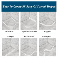 Sourcing Map 39 inch Shower Barrier Folding Water Splash Guard Transparent Ideal for Bathroom and Kitchen.