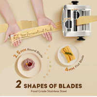 CGOLDENWALL Pasta Machine, Electric, 135W, Stainless Steel, 9 Thicknesses, 4 Blades, for Macaroni/Spaghetti/Lasagna/Ravioli/Dumplings, Used.