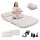 KMZ car mattress, double-sided air mattress, 2 pillows, thickened flocking, beige/coffee, ideal for the trunk and back seat.