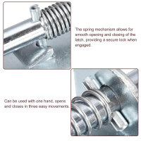 Sourcing Map Deadbolt Lock 10x145mm Carbon Steel Zinc Plated 4pcs Spring Loaded Gate Latch Pin for Sliding Doors Silver.