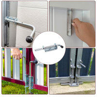 Sourcing Map Deadbolt Lock 10x145mm Carbon Steel Zinc Plated 4pcs Spring Loaded Gate Latch Pin for Sliding Doors Silver.