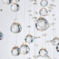 BESTIER crystal chandelier, pendant light, 8 GU10 LED, diameter 55cm, height 120cm, modern, for dining room, bathroom, with scratches.