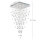 BESTIER crystal chandelier, pendant light, 8 GU10 LED, diameter 55cm, height 120cm, modern, for dining room, bathroom, with scratches.