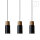 Ouglres 3-light pendant light, vintage, hanging lamp, wood, industrial design, E27, ideal for dining room, kitchen, living room.