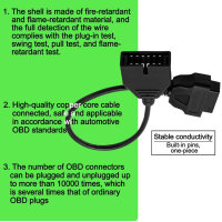 GOLITON OBD2-OBD1 Adapter Cable 12 Pin to 16 Pin Diagnostic Tool for GM Easy Plug and Play.