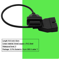 GOLITON OBD2-OBD1 Adapter Cable 12 Pin to 16 Pin Diagnostic Tool for GM Easy Plug and Play.