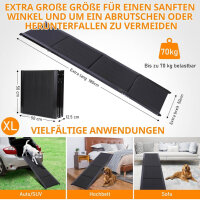 Fasnati car ramp 180x50 cm, foldable, up to 70 kg, non-slip surface, lightweight aluminum frame, ideal for SUVs and large dogs.