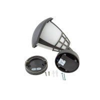 HUBER LED Wandlampe E27, Außenleuchte mit Bewegungsmelder 140°, IP54, anthrazit, energieeffizient, vielseitig einsetzbar.