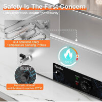 DULNICE Bain Marie, 1500W, Speisewärmer, Edelstahl,...