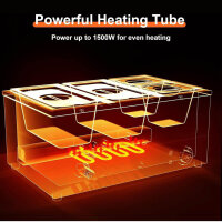 DULNICE Bain Marie, 1500W, Speisewärmer, Edelstahl, 3 GN-Behälter, Wasserbad, inkl. Deckel, Ablaufhahn, Esslöffel, ideal für Kantine.