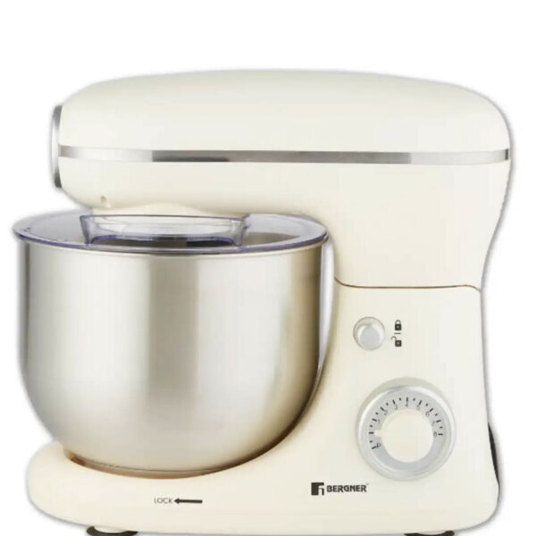 BERGNER Küchenmaschine BG-51271-CR, 1300W, 6L, 8 Stufen, vielseitig einsetzbar, ideal für Teig und mehr.