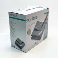 Sanitas SHD 70 heated blanket, extra soft, 6 temperature settings, 180x130 cm, light grey, ideal for cozy warmth.