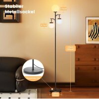 SIBRILLE floor lamp 3-Globe, 32W, LED, rotatable, remote control, touch control, dimmable, 4 color temperatures, for living room and office.