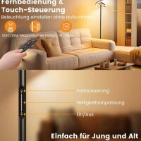 SIBRILLE Stehlampe 20W, LED Dimmbar, Schwarz, Modern, 1300LM, Warmweiß/Kaltweiß, mit Fernbedienung, Touch-Funktion, für Büro und Wohnzimmer.