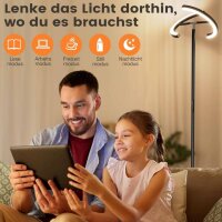 SIBRILLE Stehlampe 20W, LED Dimmbar, Schwarz, Modern, 1300LM, Warmweiß/Kaltweiß, mit Fernbedienung, Touch-Funktion, für Büro und Wohnzimmer.