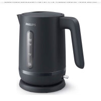 Philips Essentials HD9314/90 Wasserkocher 1000 Series, kompakt, 1,7 L, Edelstahl, kabellos, automatische Abschaltung.