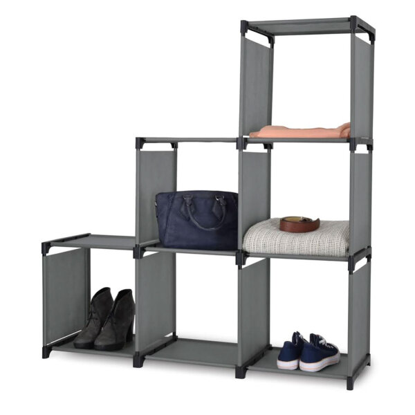 DOMO PAK LIVING Regal, 6 Fächer, modernes Design, vielseitig einsetzbar, ideal für Wohnräume und Stauraum.