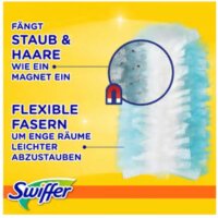 Swiffer Dust Magnet refill cloths, 2x 9 refill pack, effective dust absorption, lint-free, for all surfaces.