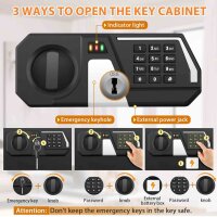 Mejasg Fireproof Key Box, 71 Keys, Key Safe, Side Key Slot, Adjustable Key Rack, Ideal for Offices.