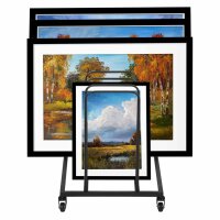 uyoyous Mobile Art Drying Rack 85×69×43cm, Art Drying Rack, with Wheels & Brake, Adjustable Interval for Canvases.