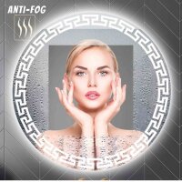 YOSHOOT Badspiegel 60cm, runder LED-Wandspiegel,...