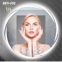 YOSHOOT bathroom mirror, 50cm, round wall mirror, LED...