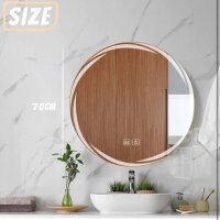 YOSHOOT bathroom mirror, 50cm, round wall mirror, LED lighting, anti-fog, dimmable, 3 colors, IP44.