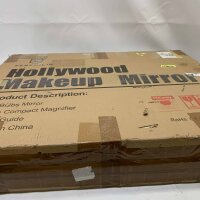 FENCHILIN Bluetooth mirror, 80x58 cm, cosmetic mirror, 18 dimmable LEDs, 10x magnification, USB port.