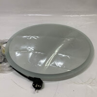 YOSHOOT Patterned Round Bathroom Mirror Wall Mounted Dimmable LED Light Anti-Fog IP44 Large Diameter.