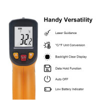 KETOTEK Infrarot Thermometer, Digital IR Pyrometer, -50°C bis 400°C, berührungslos, ideal für Kochen, Barbecue und Industrie.