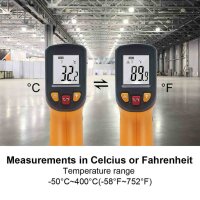 KETOTEK Infrarot Thermometer, Digital IR Pyrometer, -50°C bis 400°C, berührungslos, ideal für Kochen, Barbecue und Industrie.