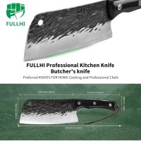 Fulli Küchenmesser 27 cm, Kochmesser mit Holzgriff,...
