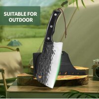 Fulli Küchenmesser 27 cm, Kochmesser mit Holzgriff, ideal zum Schneiden von Fleisch, Gemüse und Obst, inklusive Scheide.