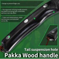 Fullhi Metzgermesser, Kochmesser, 29,3 cm, Kohlenstoffstahl, schwarz, ideal für Camping und Gemüse.