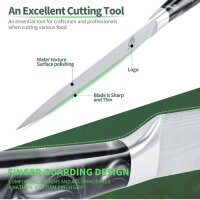 Fullhi, 8" raking knife, stainless steel, multi-colored, with cover, ideal for cutting, black resin handle.