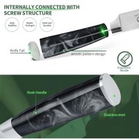 Fullhi, 8" raking knife, stainless steel, multi-colored, with cover, ideal for cutting, black resin handle.