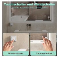 GIMBELEN Badezimmerspiegel 45x60 cm, LED, Touchschalter,...