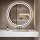 GIMBELEN round mirror 50 cm, bathroom mirror with lighting, dimmable, 3 light colors, IP44, HD safety glass, black.